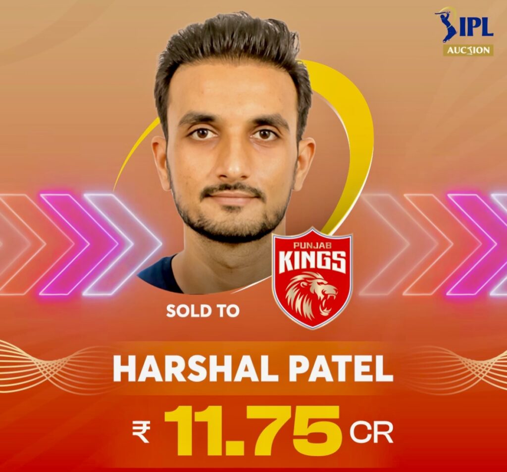 Harshal Patel IPL 2024 sold to Punjab Kings